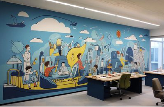 无为办公室墙绘的特点。