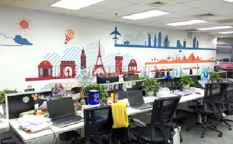 无为教你设计办公室墙绘的方法。