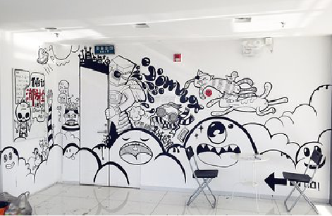 无为手绘墙并非传统涂鸦。